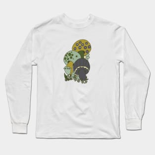 Retro Mushroom Design Long Sleeve T-Shirt